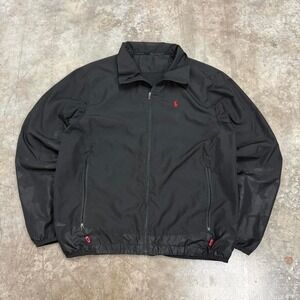 Polo Sport Ralph Lauren Black Full Zip Windbreaker Jacket Size M
